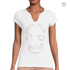Zadig & Voltaire Tunisiene White T-Shirt with Skull Design M.